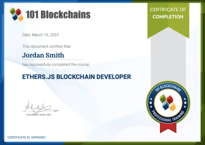 Ethers.js Blockchain Developer 1 of 2