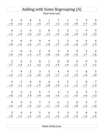 Addition Worksheets 1 of 4