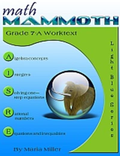 Math Mammoth Grade 7 Pre-Algebra Curriculum