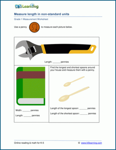 1st Grade Measurement Worksheets