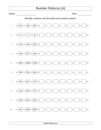 Patterning Worksheets