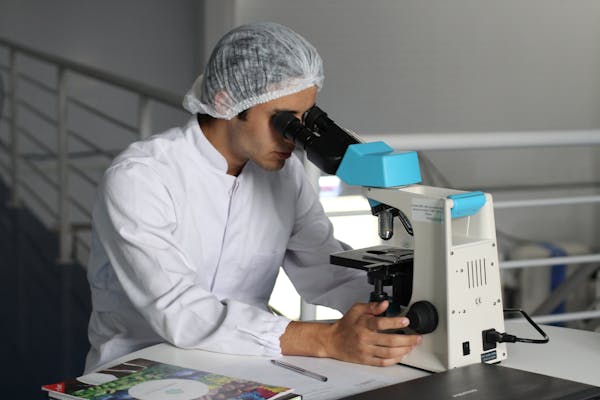 Colorful science beakers and test tubes in a laboratory setting